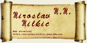 Miroslav Milkić vizit kartica